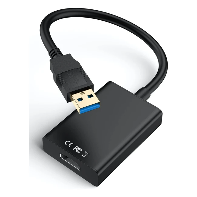 Adaptador USB a HDMI 1080p, compatible con Windows, Mac y Android - LQIESDD