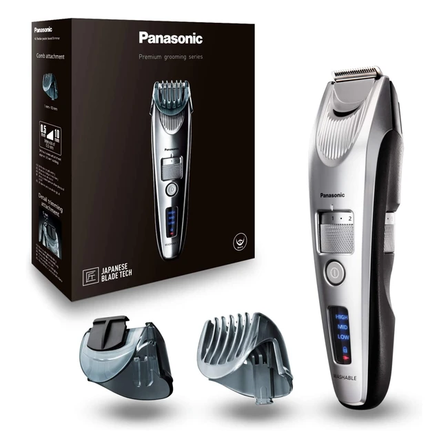Tondeuse à barbe Panasonic ERSB60S803 premium - 20 réglages, 6 accessoires, moteur linéaire pro