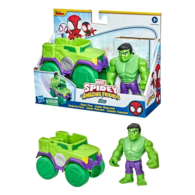 Figurine Hulk et son camion Smash - Hasbro Marvel Spidey and his Amazing Friends - Jouet prscolaire pour enfants partir de 3 ans