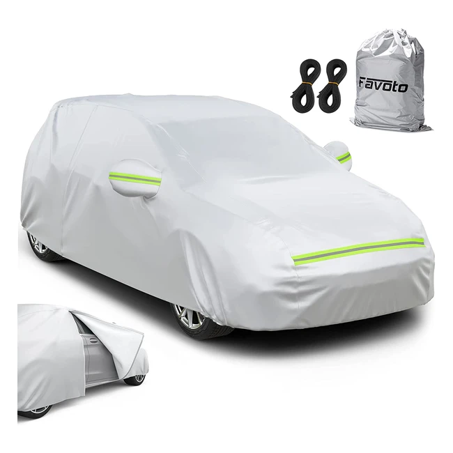 Favoto Hatchback Cover - Universal Fit 157-171in, Waterproof, Windproof, Sun Protection, Scratch Resistant