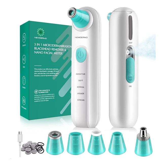 Newdermo 3in1 Blackhead Remover Vacuum with Spray Function - Skin Care for Home Spa
