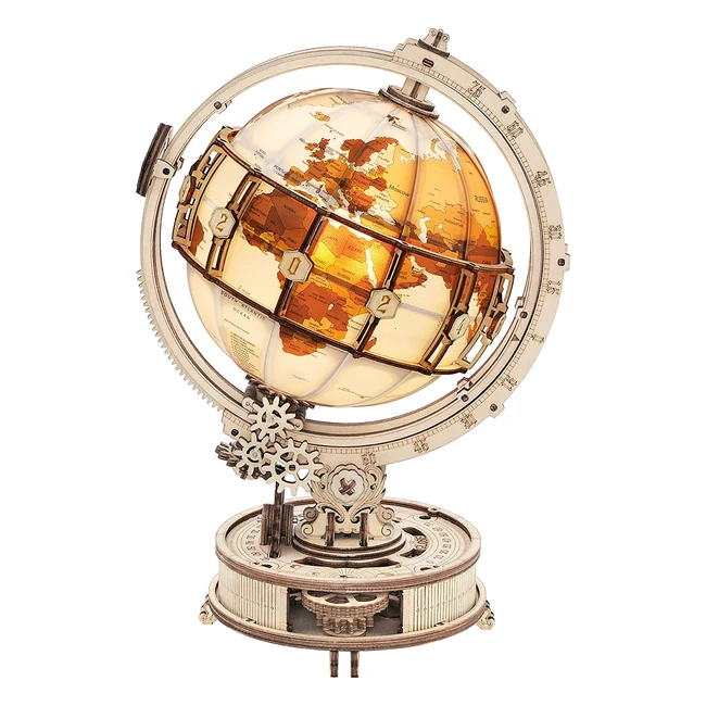 Maquette puzzle bois 3D ROKR Globe Lumineux - 180 pièces adulte