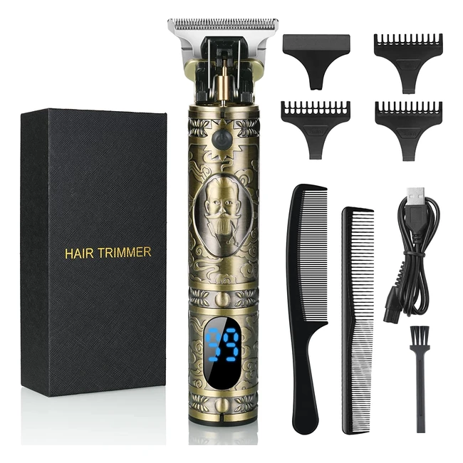 Cordless URAQT Hair Clippers for Men - Precision T-Blade Trimmer with 3 Guide Combs and 2 Hair Combs