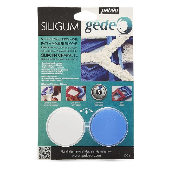 Pebeo GDO100G Siligum Multicolor 100 - Pasta de moldeo para moldes personalizado