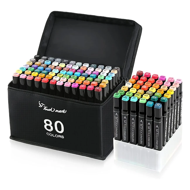 Natruth 80 Colors Art Markers for Drawing - Double Tipped Graphic Marker Pens for Kids and Adults - Anime and Manga Coloring Pen - Non-Toxic and Odorless - 80 Colors