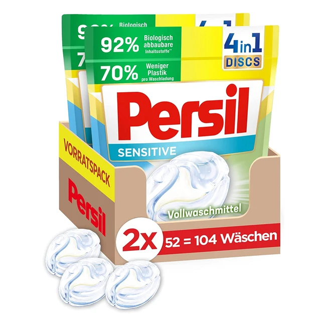 Persil Sensitive 4in1 Discs - Für Allergiker & Babys - 104 Waschladungen