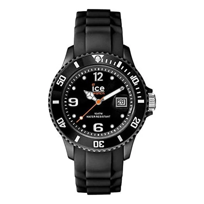 IceWatch Forever Black Wristwatch - Water Resistant Unisex Silicone Strap