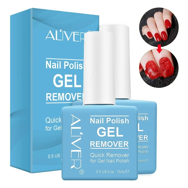 Professional Gel Nail Polish Remover - Quick & Easy in 35 Minutes - No Foil or Wrapping Needed - 2 Pack 15ml