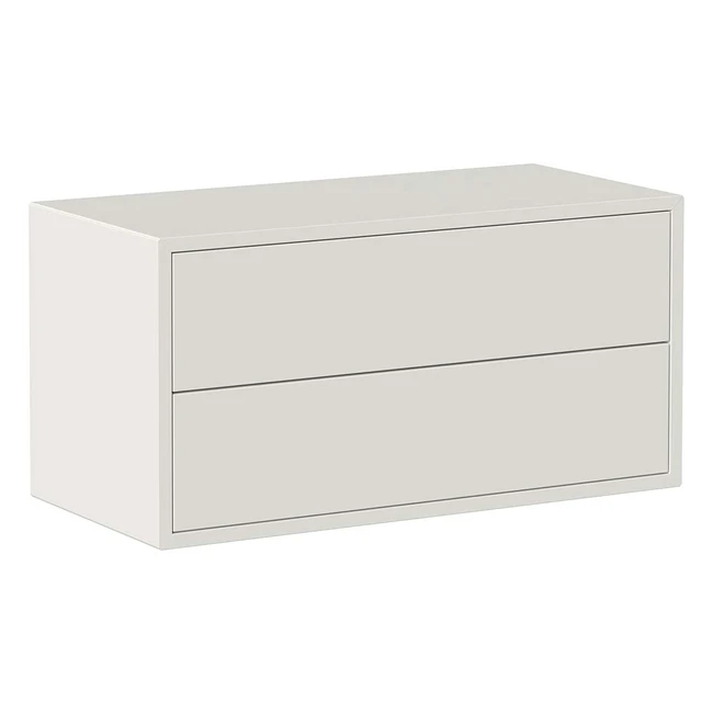 Cubo da parete QBE con 2 cassetti - Design moderno - 75x35xh375 cm Bianco