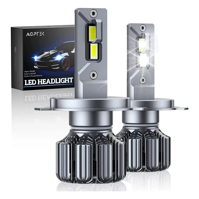 Lampadine H4 LED AGPTEK - 12000lm 70W 6000K - Kit Lampada Sostituzione per Fari 