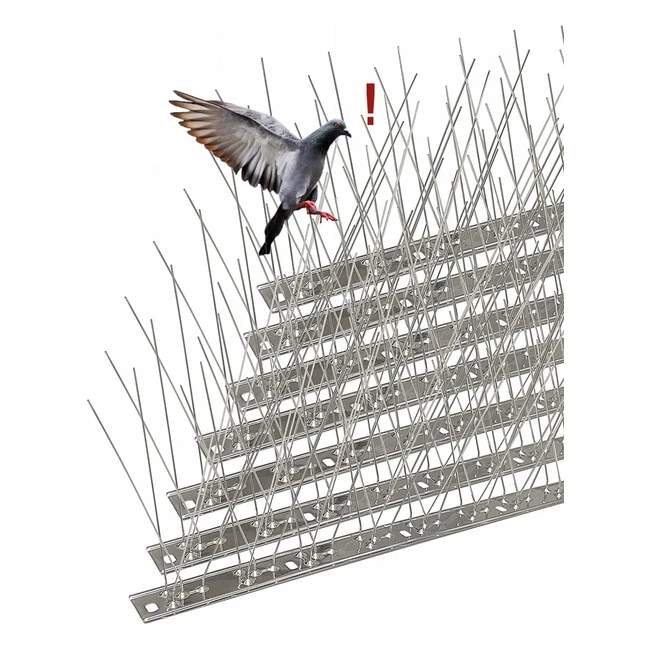 Piques anti-pigeons en acier inoxydable AOKKR - Pack de 14 - Éloigne pigeons, corbeaux, moineaux et chats - Respectueux des animaux