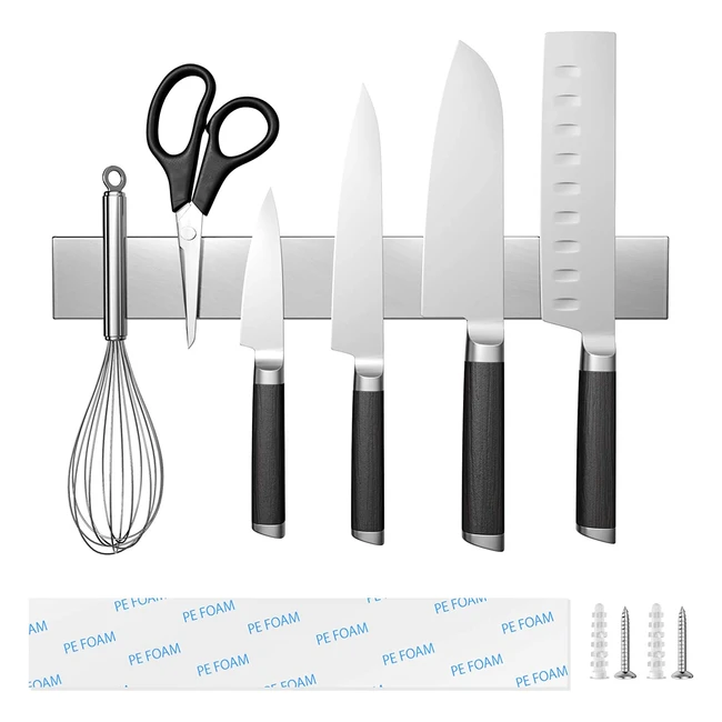Barra magnética para cuchillos 30cm - Soporte magnético de acero inoxidable para cocina
