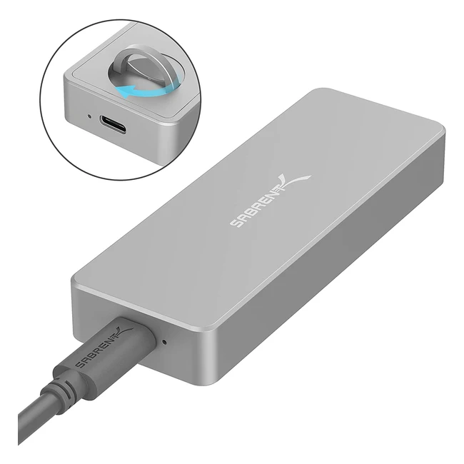 Carcasa Sabrent M.2 NVMe SSD USB 3.2 Gen 1, Velocidades hasta 10Gbps, Instalación sin Herramientas, Soporta UASP y TRIM