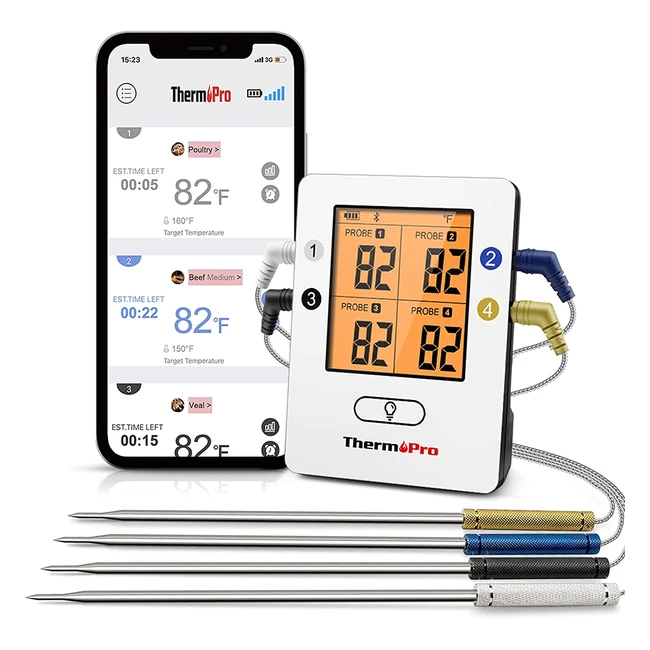 Termometro Bluetooth per Carne Thermopro TP25 con 4 Sonde - Cucina, Barbecue, Griglia, Forno e Affumicatore
