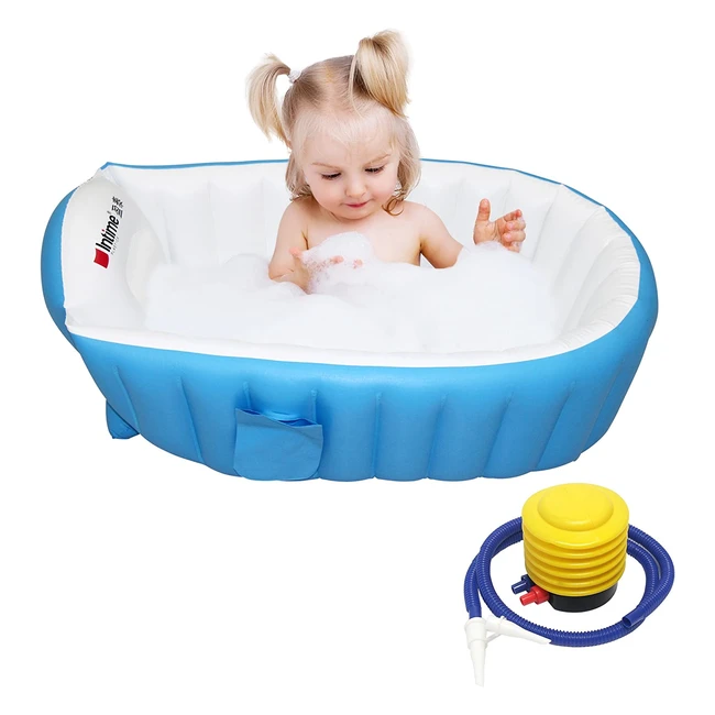 Baignoire bébé pliable et gonflable Signstek - Sécurité et confort pour votre enfant de 0 à 4 ans - Bleu