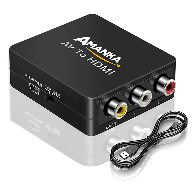 Adaptador HDMI para RCA Amanka Mini AV, soporte 1080p con cable HDMI incluido