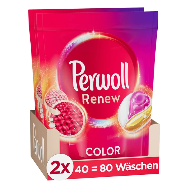 Perwoll Renew Caps Color Fiber Detergent - 80 Washes - All-in-1 Detergent Caps f