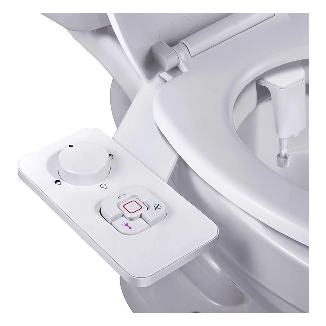 Samodra Bidet Attachment for Toilet - Dual Nozzles, Retractable Self-Cleaning, Cold Water, Pressure Controls - White