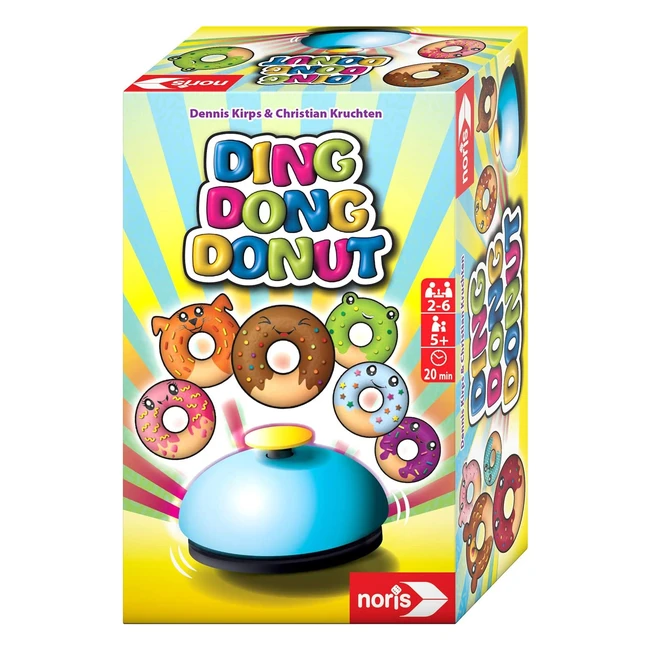 Noris 606061904 Ding Dong Donut - Das schnelle Kartenspiel für Kinder ab 5 Jahren mit Donuts - Spiel für 2-6 Spieler