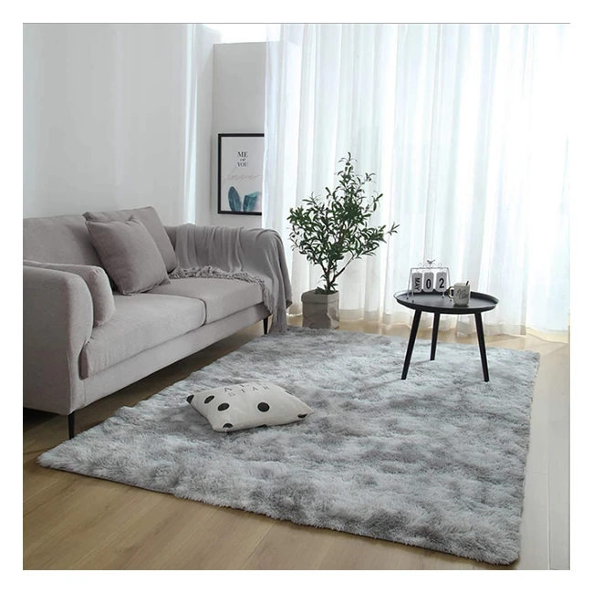 Tapis salon shaggy doux et confortable - Calore 120x160 cm gris blanc