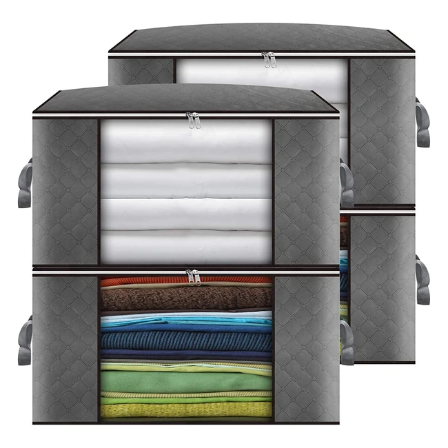 Large Capacity Clothes Storage Bag 4-Pack - Organize Your Home with Ease