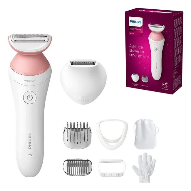 Philips Lady Shaver Series 6000 BRL14600 - Cordless Wet  Dry Use Skin-Friendl
