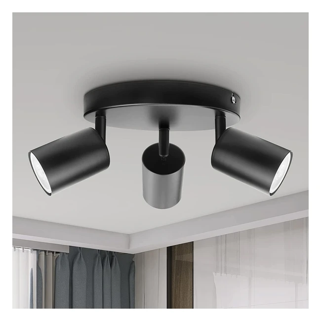Lampada LED da soffitto Dehobo con faretti orientabili GU10 nero - Moderna per camera da letto, cucina e soggiorno