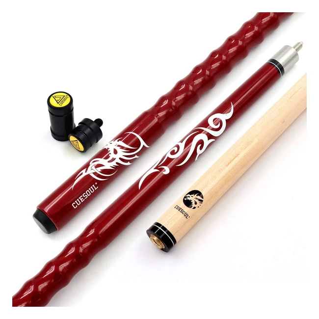 Cuesoul 58 Maple Pool Cue Stick - Very Nice Grip, 13mm Tips, Joint Protector, Shaft Protector