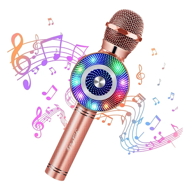 Microfono Karaoke Wireless con Luci LED Multicolore per Bambini - Fishoaky