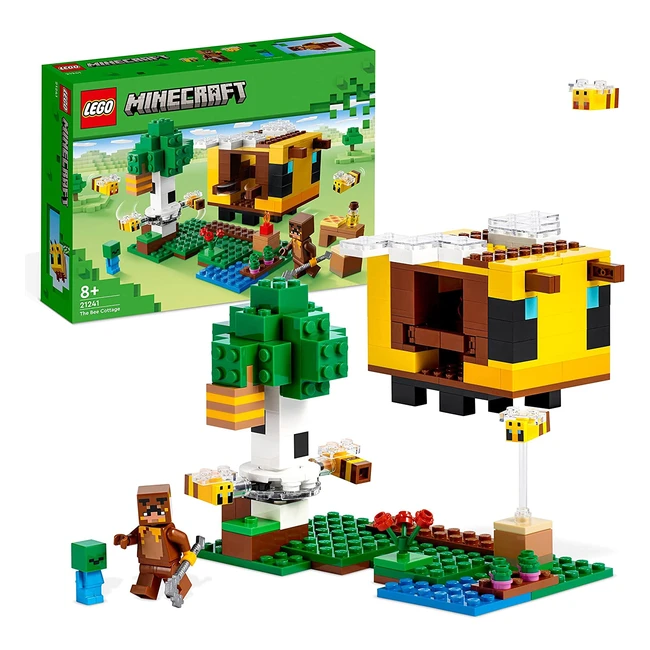 Lego Minecraft Il Cottage dell'Ape 21241 - Modellino da Costruire della Fattoria con Bimbo Zombie e Animali - Giocattolo per Bambini, Ragazzi e Ragazze - Idee Regalo