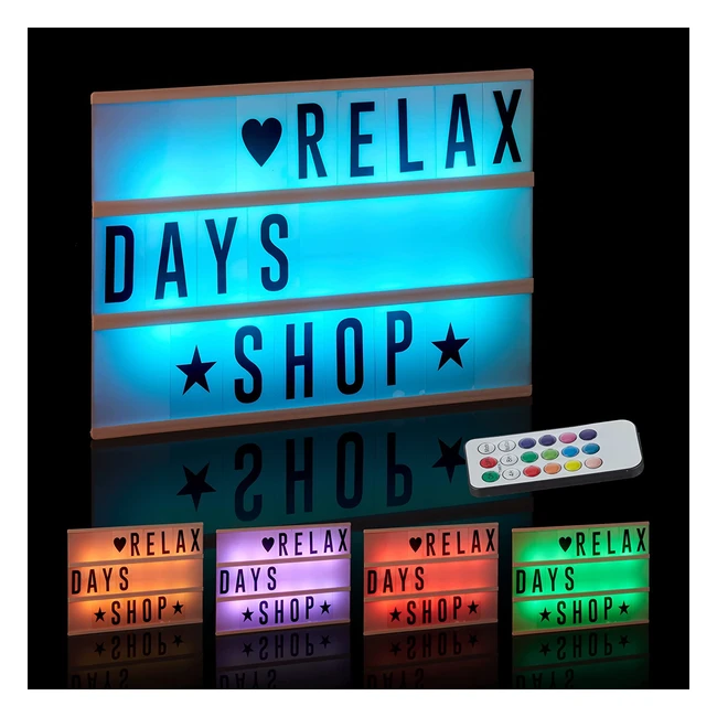 Insegna Luminosa Cambia Colore con 85 Lettere e Simboli - Relaxdays