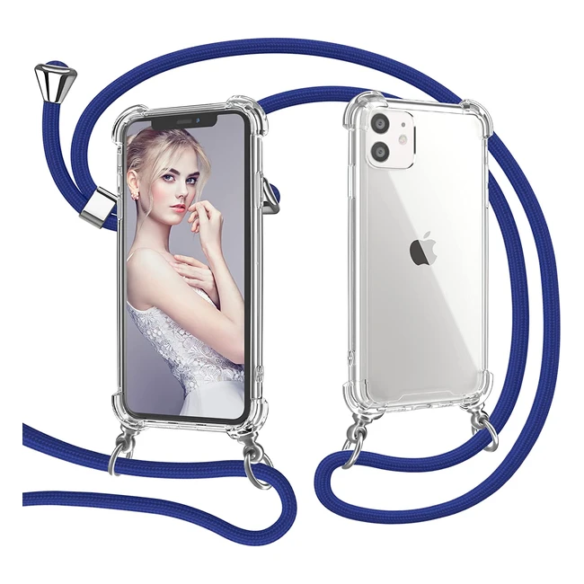 Omitium Handykette für iPhone 11 - Transparente Hülle mit Band, Schutz und Kordel zum Umhängen