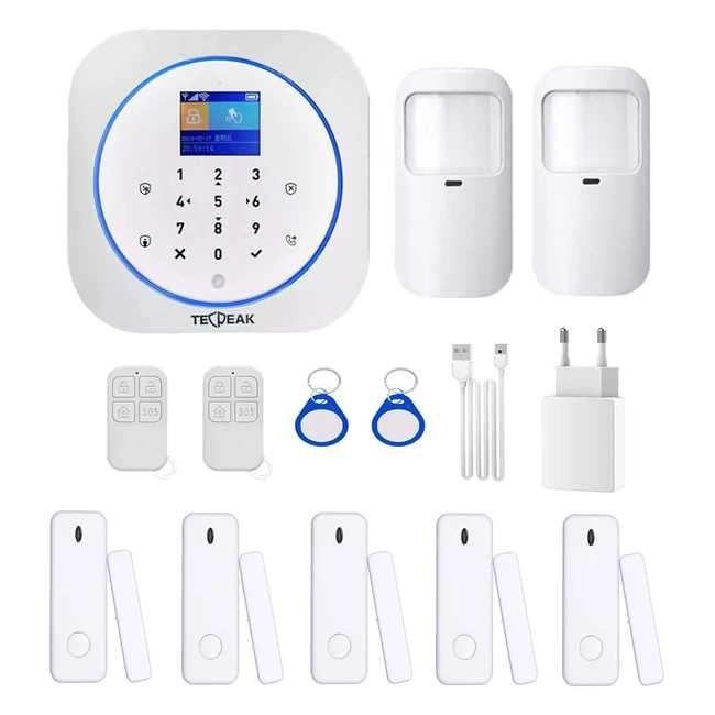 Kit Allarme Domestico WiFiGSM Tecpeak A1B - Sirena Controllabile da Smartphone -