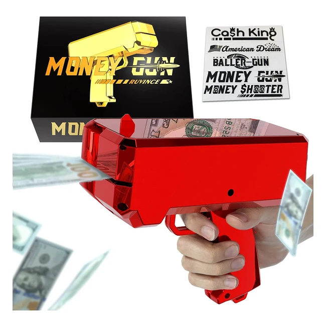 Ruvince Money Gun Shooter - Realistic Prop for Movies and Parties - Make it Rain with Handheld Cash Gun
