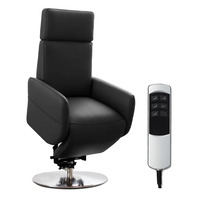 Cavadore TV-Sessel Cobra mit Aufstehhilfe und 2 Motoren echtleder schwarz