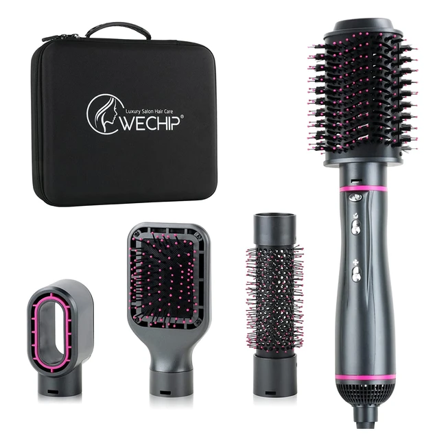 Wechip 4-in-1 Hair Dryer Brush - Volumizing, Straightening, Curling - Ceramic Coating, Negative Ion, Anti-Frizz - Suitable for All Hair Types
