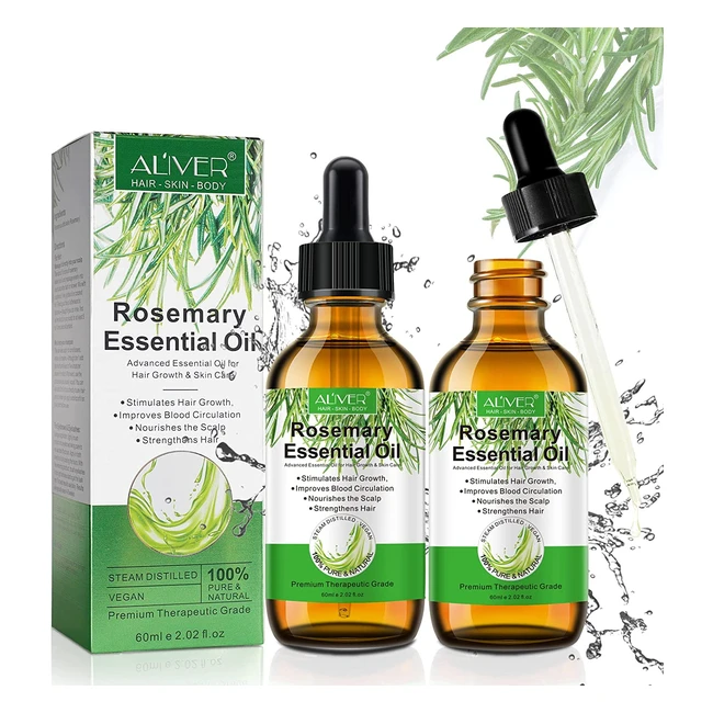Rosemary Hair Growth Oil for Men and Women - Nourishes Scalp Promotes Eyebrow a