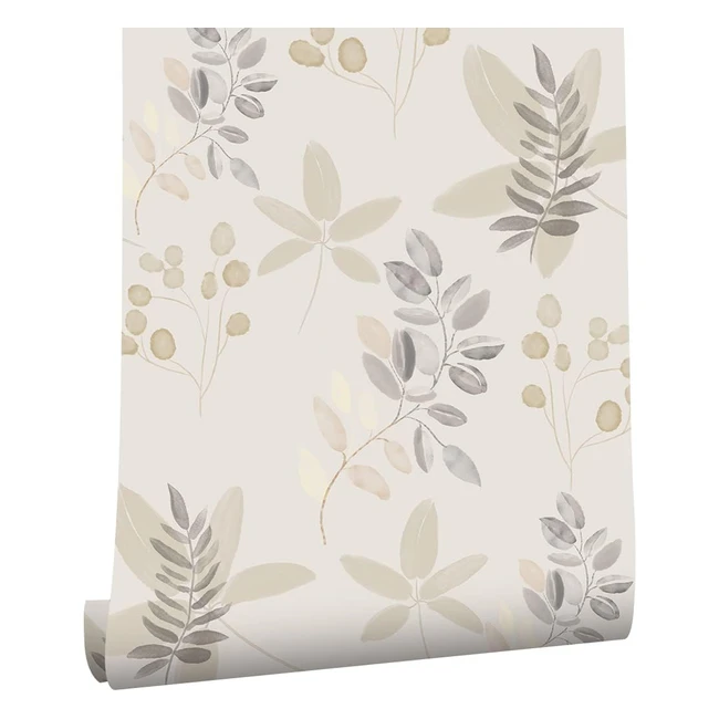 Carta da parati autoadesiva Myforhd foglie floreali bianco grigio - Alta qualità e facile installazione