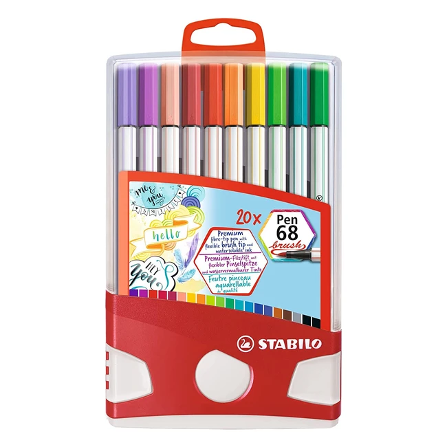 Rotulador Stabilo Pen 68 Brush - Estuche Premium con 20 Colores