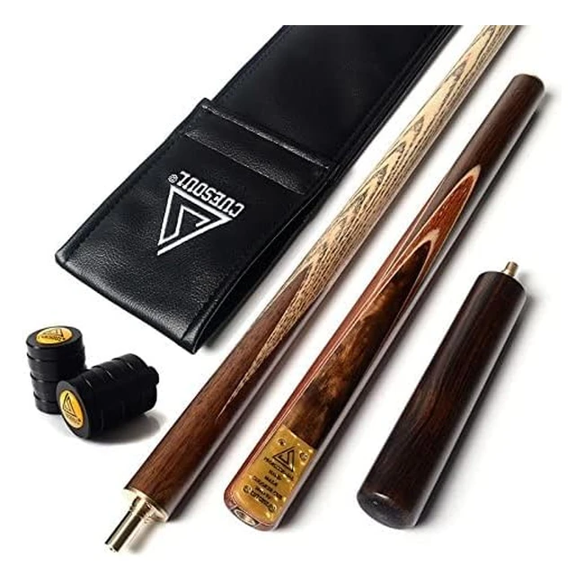 Cuesoul 57 Handcraft Snooker Cue w/ Extension & Protector - Walnut Butts, Maple Veneers, Rare Wood Front Burl - 34 Joints