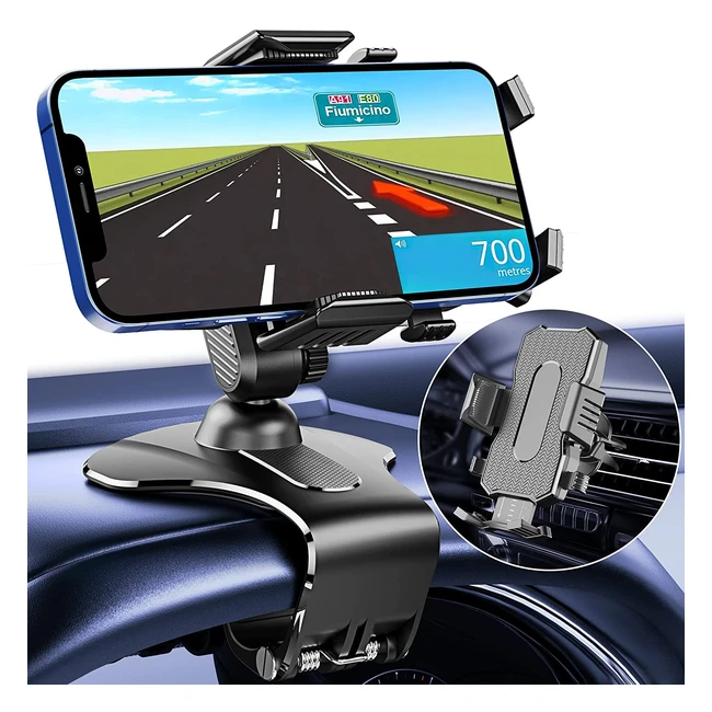 Support téléphone voiture 3 en 1 pour iPhone 13 Pro Max et smartphones 4.7 - Stable et flexible à 360°