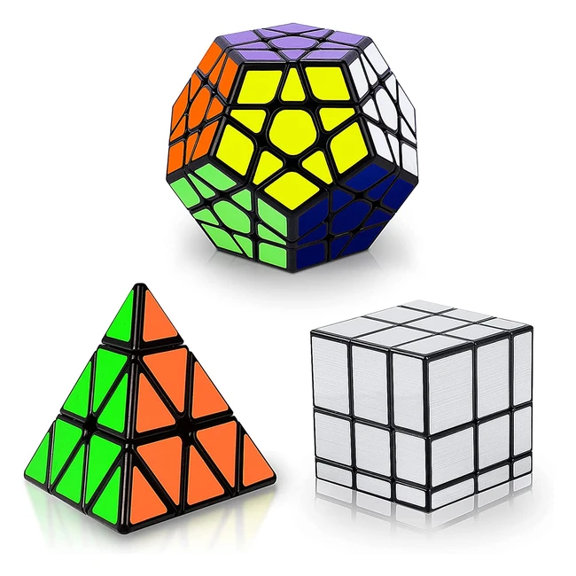 Ensemble de cubes YKL World Pyraminx, Megaminx et Mirror - Set de 3 puzzles