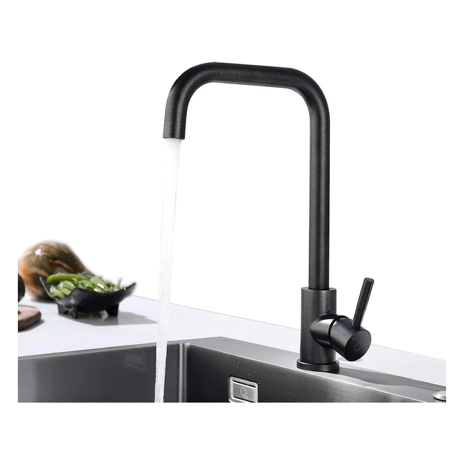 Robinet de cuisine Cecipa Nacre Noire Mitigeur Devier Pivotant 360 Flexible 