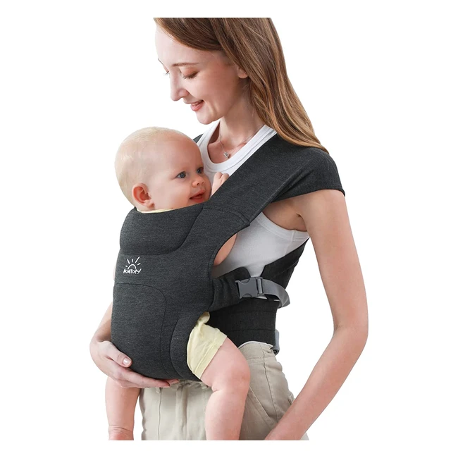 Porte-bébé Momtory, confortable et doux pour nouveau-né, ergonomique et physiologique avec crochet et boucle pour un ajustement facile - jusqu'à 31,2 kg