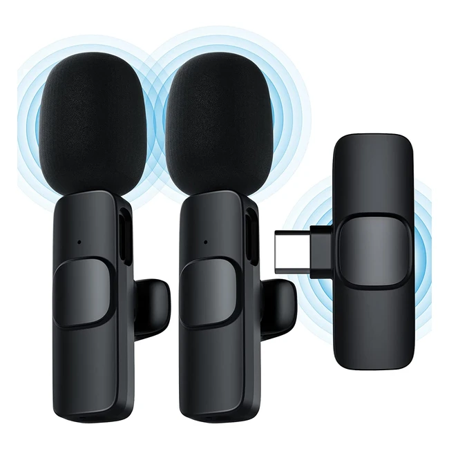 Micro cravate sans fil USB-C pour smartphone - Ponovo Mini Microphone pour Youtu