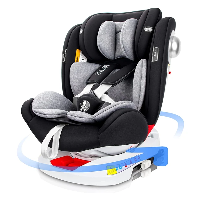 Seggiolino auto Lettas Isofix 360° girevole, gruppo 0/1/2/3 (0-36kg), reclinabile con protezione laterale ECE R4404