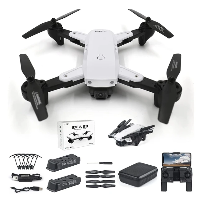 Drone Profesional Idea23 con Cámara 4K, GPS, Quadcopter RC, 5GHz FPV, WiFi, Plegable para Principiantes