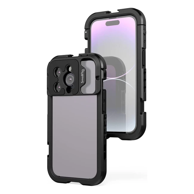 Kompakte SmallRig Handy-Video-Cage für iPhone 14 Pro: Stabilisator, Halterung, Schnellverschluss, M-Mount, Aluminiumlegierung