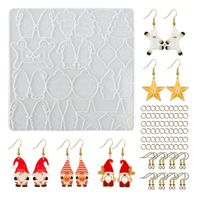 Stampi in silicone per resina epossidica - Kit 101 pezzi per creare gioielli e ornamenti natalizi