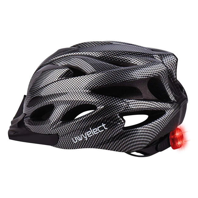 UWYElect Bike Helmet - Lightweight Detachable Visor LED Light CE Certified